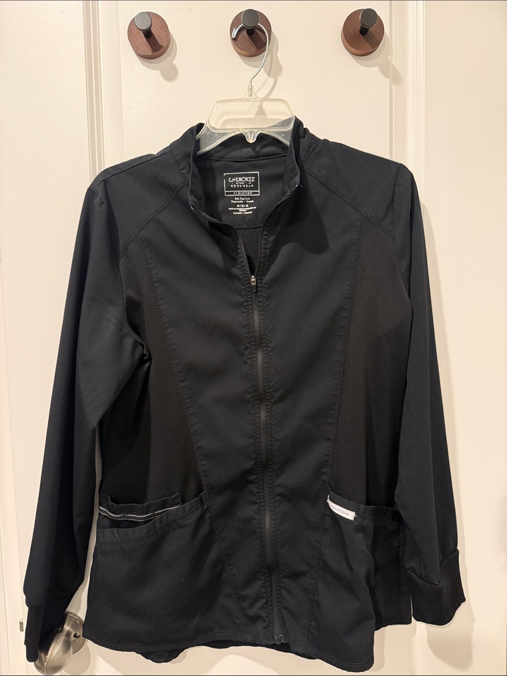 Cherokee Black Women's Zip Front Utility Jacket